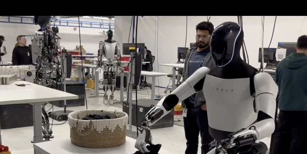Optimus Teslabot Folds Laundry
