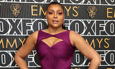 Taraji P. Henson Stuns in Plum Purple Slit Gown at the 2023 Emmys: Red Carpet Photos