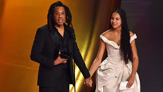 Blue Ivy Stuns in White Dress as She Joins Dad Jay-Z On Stage For Grammys Speech