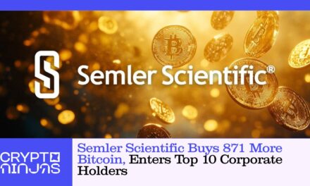 Semler Scientific Buys 871 More Bitcoin, Enters Top 10 Corporate Holders