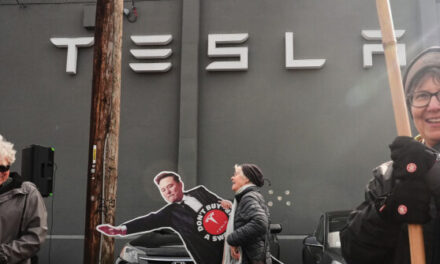 Pro-Elon Supporters Stage Counter Protest at New Jersey Tesla Dealership