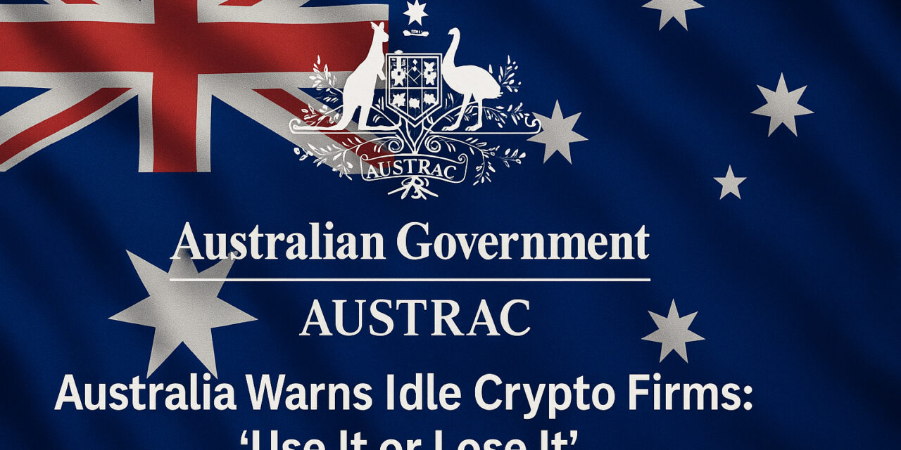 Australia Warns Idle Crypto Firms: “Use It or Lose It”