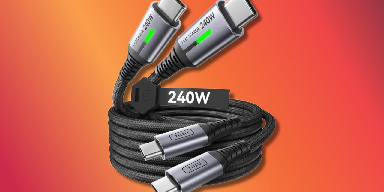 Snag a pair of ultra-fast 240W USB-C cables for only $11 right now