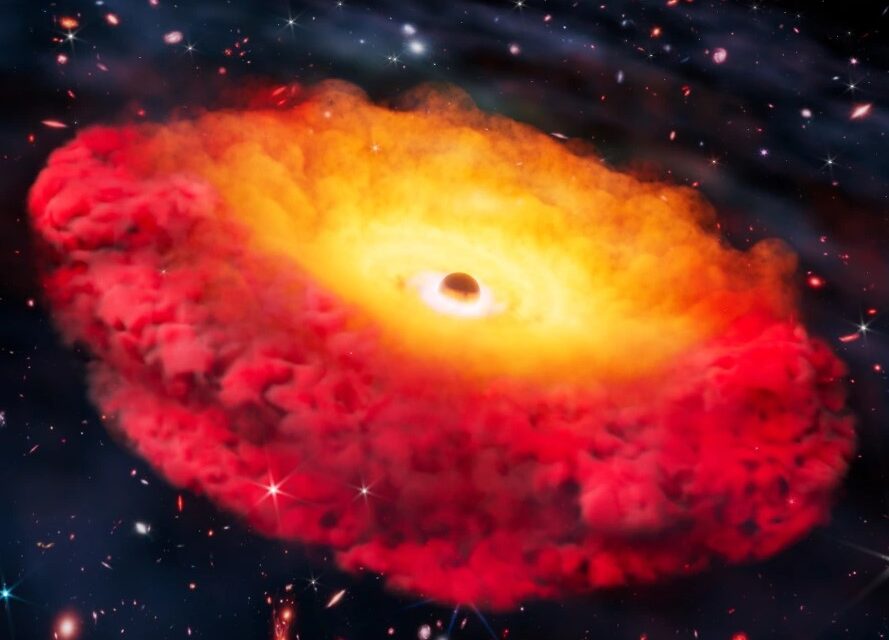 A black hole over 1.3 trillion times more massive than the Earth: The oldest ever recorded