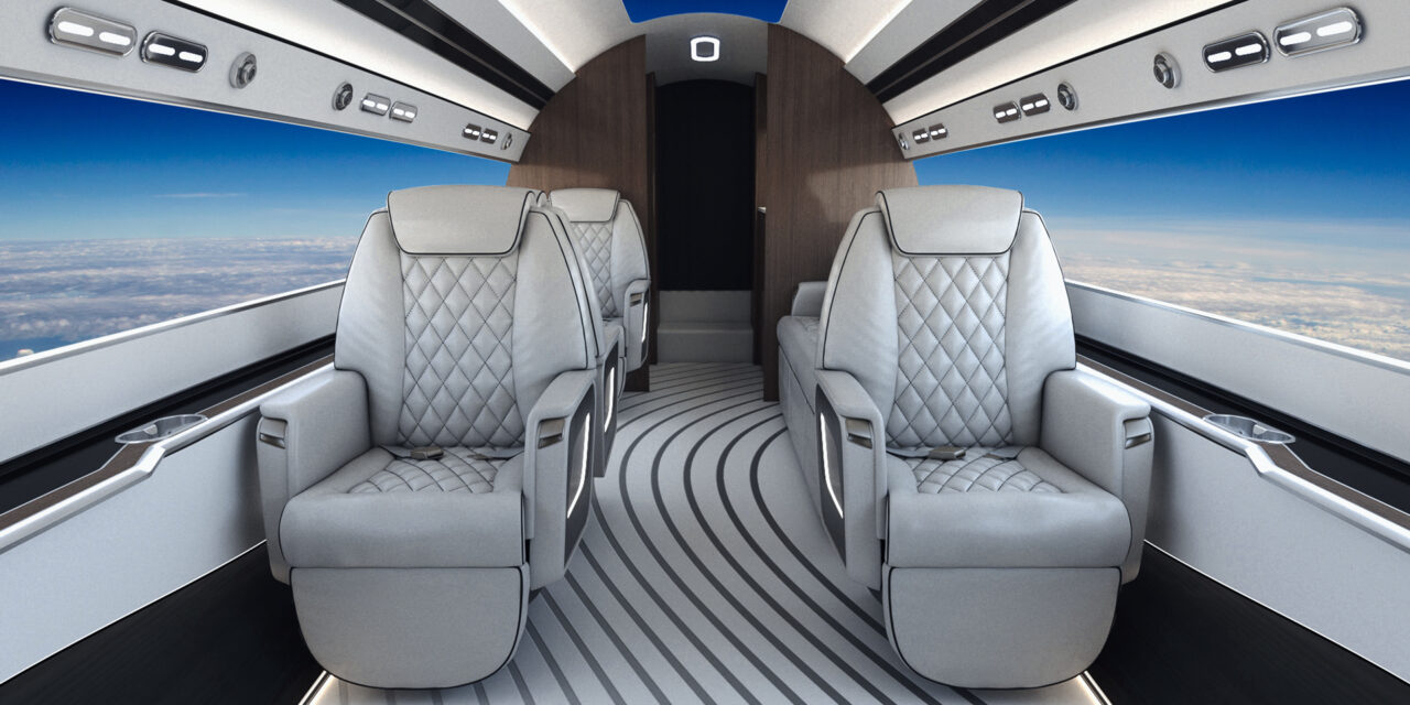 Luxury jet replaces cabin windows with video screens