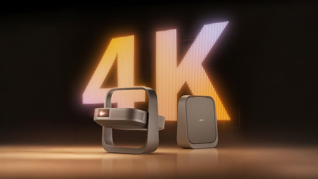 The new Z9X mini 4K projector from Xgimi features a gimbal style hinge and Harman Kardon audio