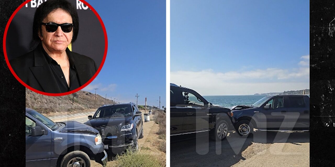 Gene Simmons Car Crash Aftermath Video Shows SUV Smashed Into Truck in Malibu