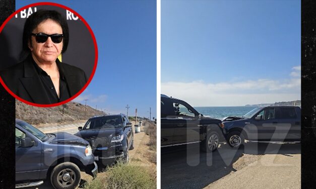 Gene Simmons Car Crash Aftermath Video Shows SUV Smashed Into Truck in Malibu