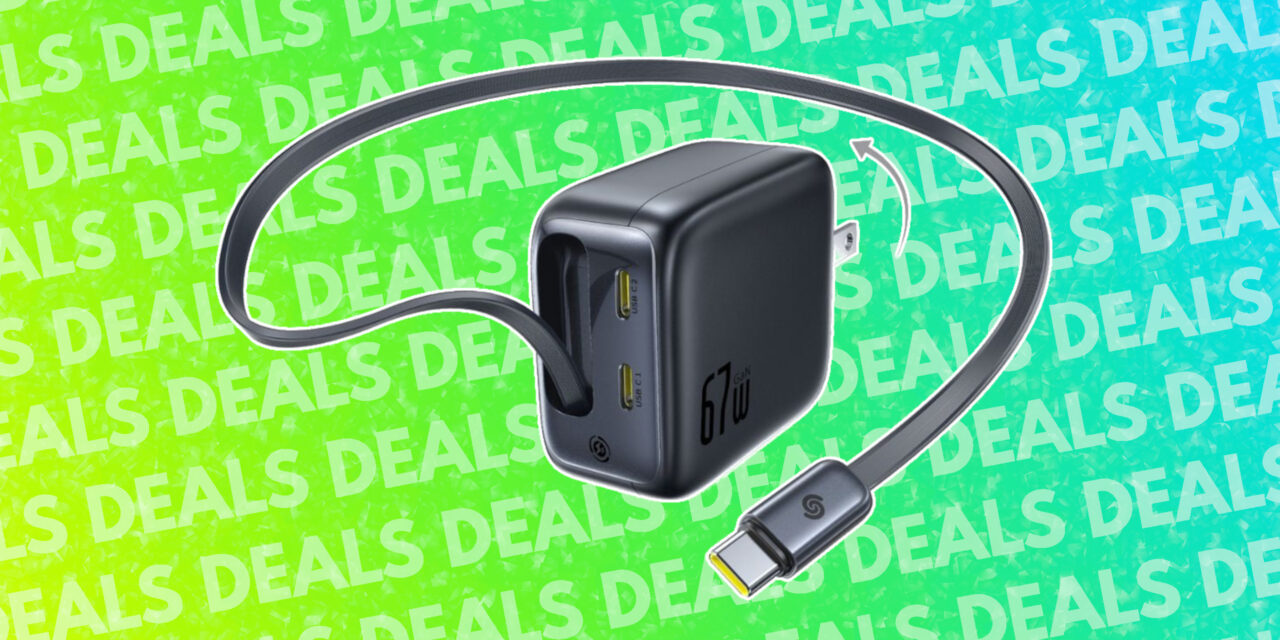 This ultra-portable USB-C charger with pull-out cable is 50% off today
