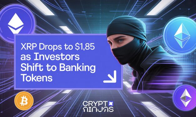 XRP Falls to $1.85 as Market Risk-Off Drives Interest in Banking Tokens