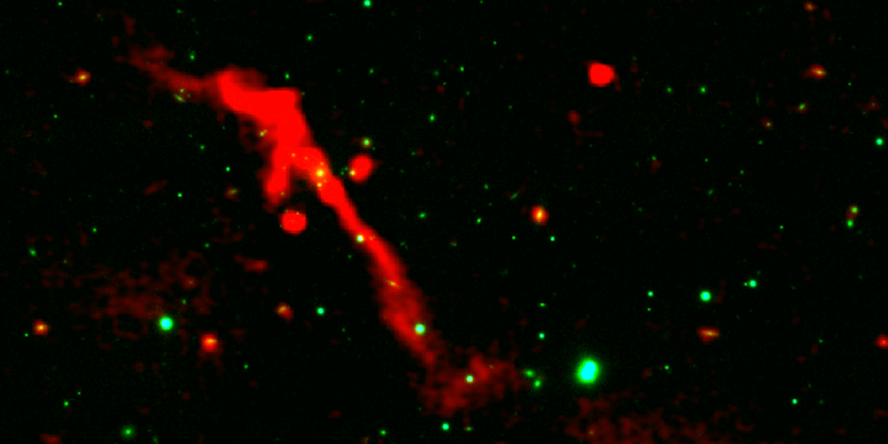 Black hole space volcano erupts after 100 million year nap