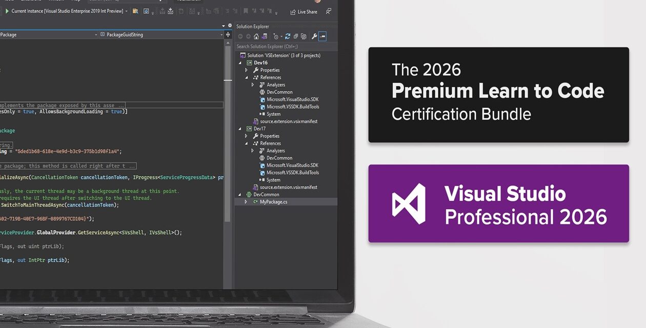 Get Microsoft Visual Studio Professional 2026 and 15 Coding Courses for Just $59.99