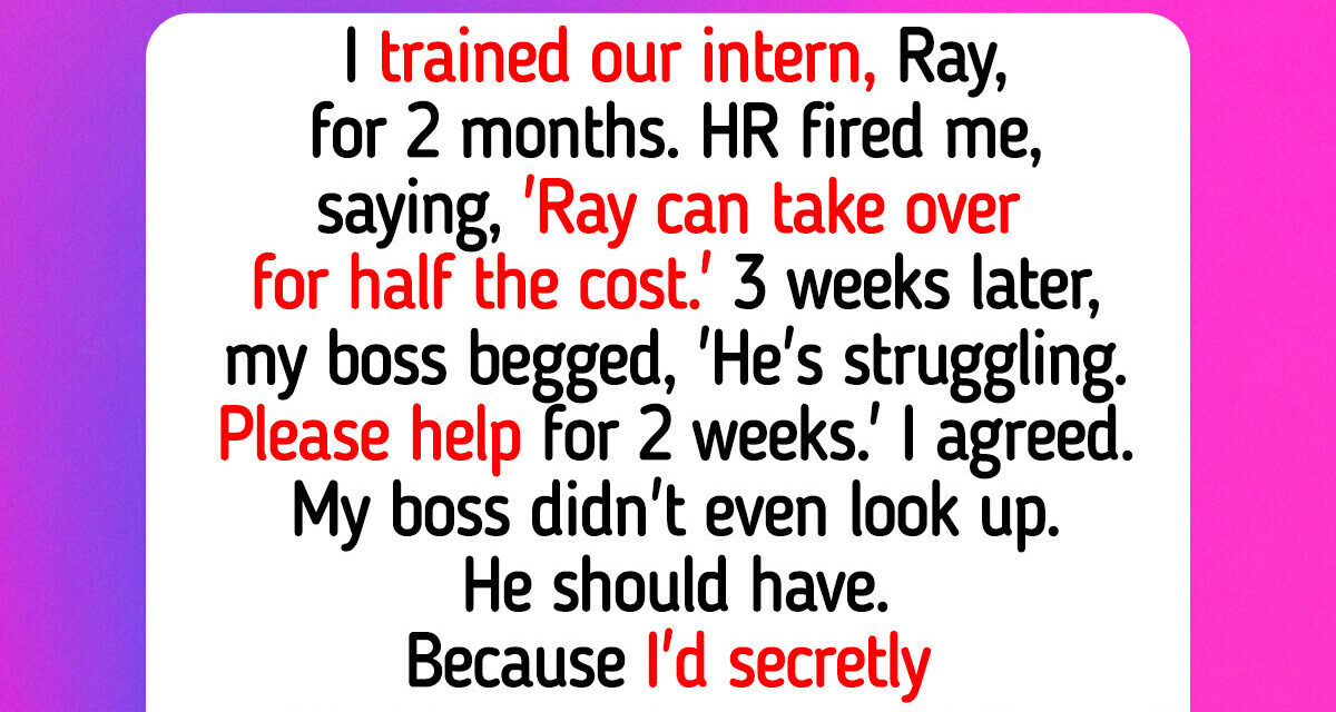 I Trained My Replacement and Got Fired, Now My Boss Is Begging for Me to Return