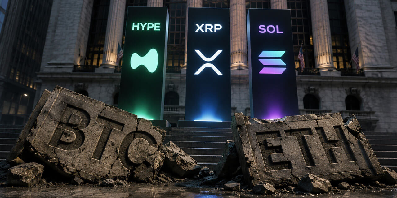Bitcoin and Ethereum ETF outflows expose rotation into HYPE, XRP and Solana