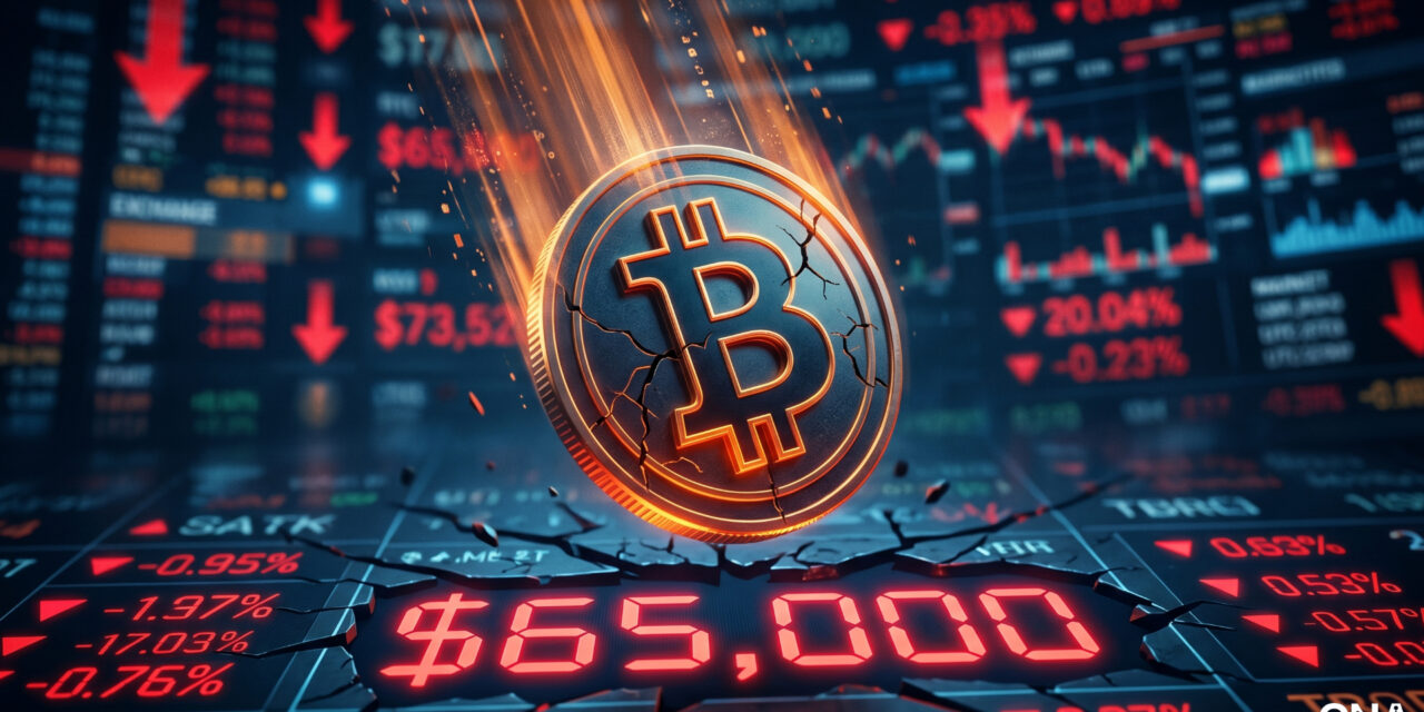 Bitcoin Plunges to $65,000 as $1.8 Billion in Crypto Positions Are Liquidated