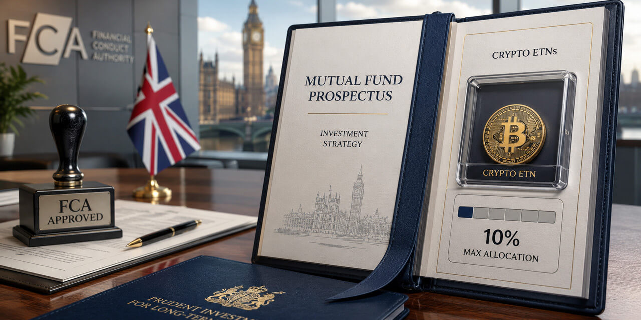 UK mutual funds may soon be allowed to hold crypto ETNs, but only with a 10% leash