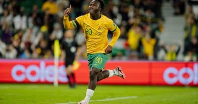 Nestory Irankunda scores Australia’s first World Cup goal against Turkiye