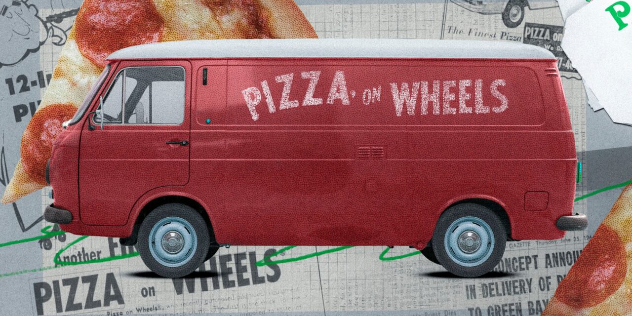 In 1962 Wisconsin, delivery pizzas were cooked in traffic