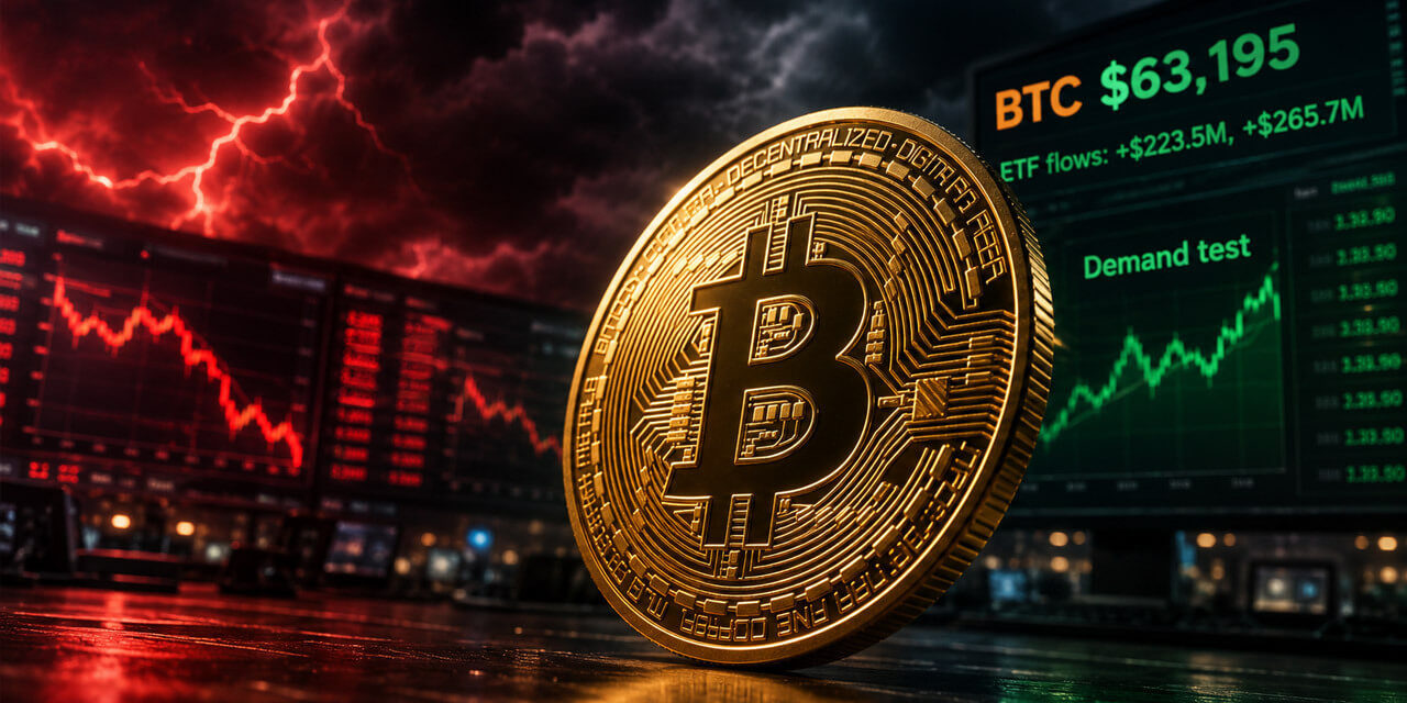 Bitcoin price rebounds to $63K as leverage returns creating short term volatility risk