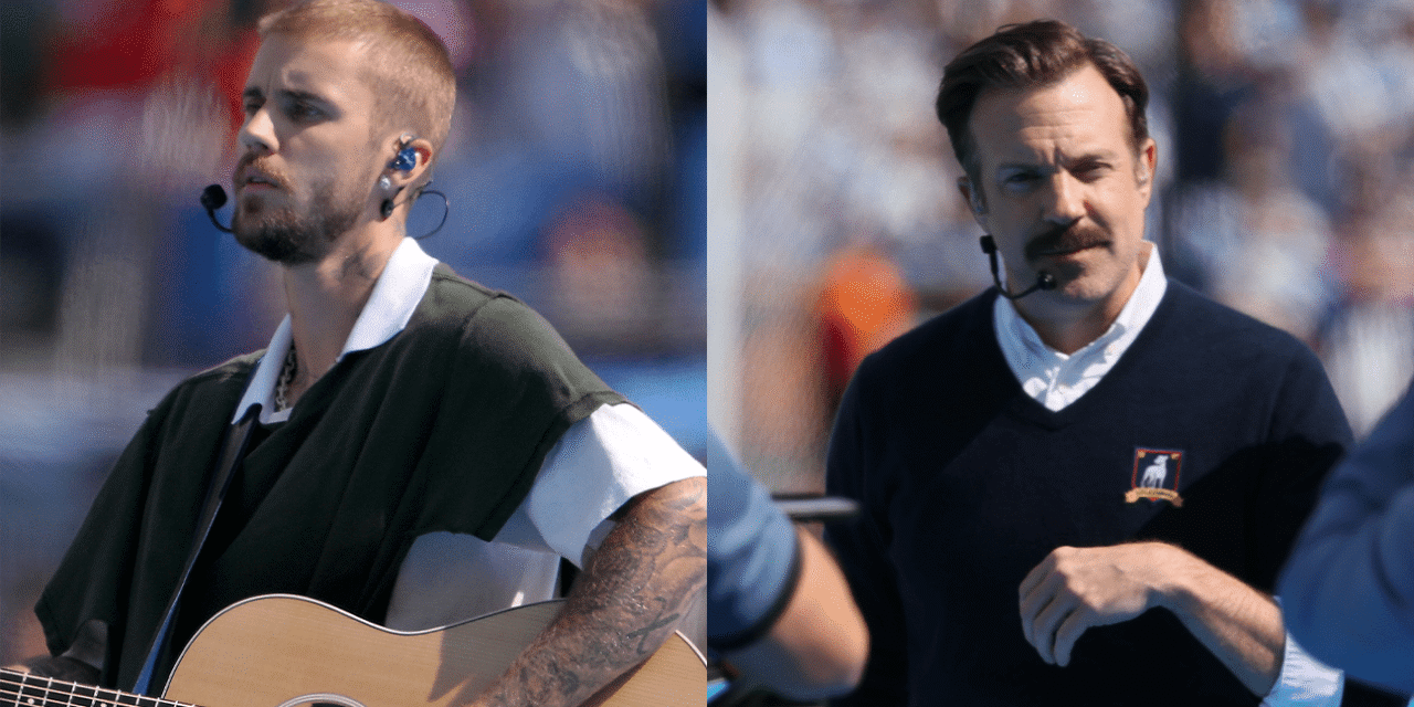 Jason Sudeikis Brings Ted Lasso to World Cup Halftime Show to Hype Up Justin Bieber