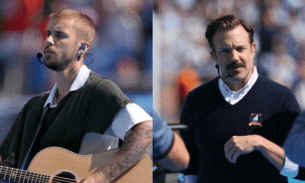 Jason Sudeikis Brings Ted Lasso to World Cup Halftime Show to Hype Up Justin Bieber