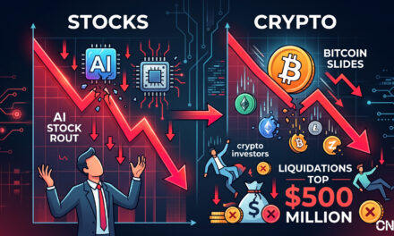 AI Stock Rout Spills Into Crypto as Bitcoin Slides and Liquidations Top $500 Million