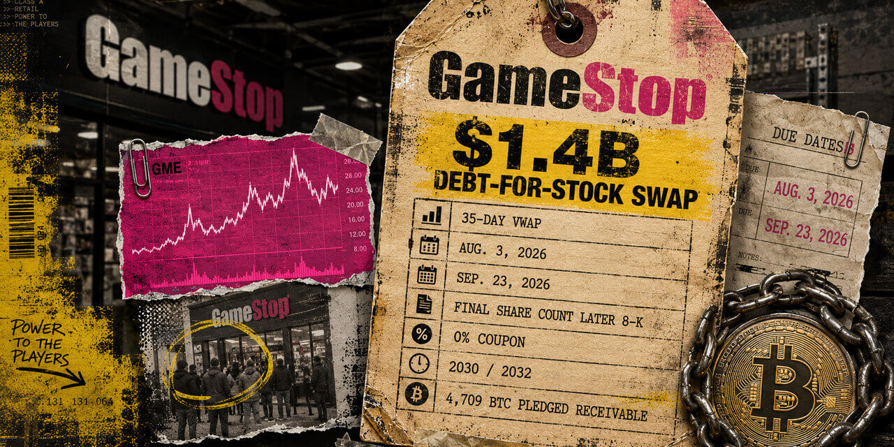 GameStop plans $1.4 billion stock swap as Bitcoin collateral risk emerges