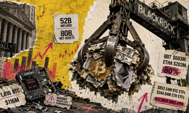 Bitcoin and Ethereum ETFs break $1B in their best week since April and BlackRock brought in 80% of the cash