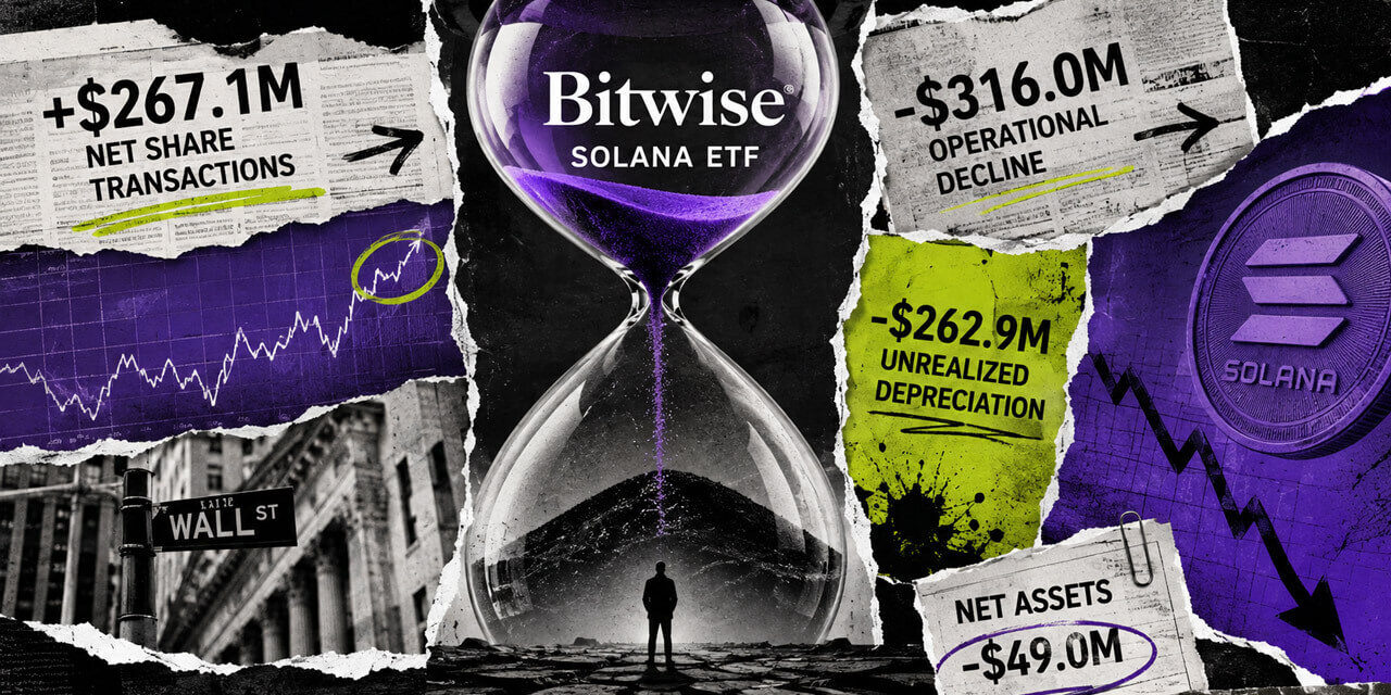Investors poured $267 million into Bitwise’s Solana ETF, but market losses erased every cent