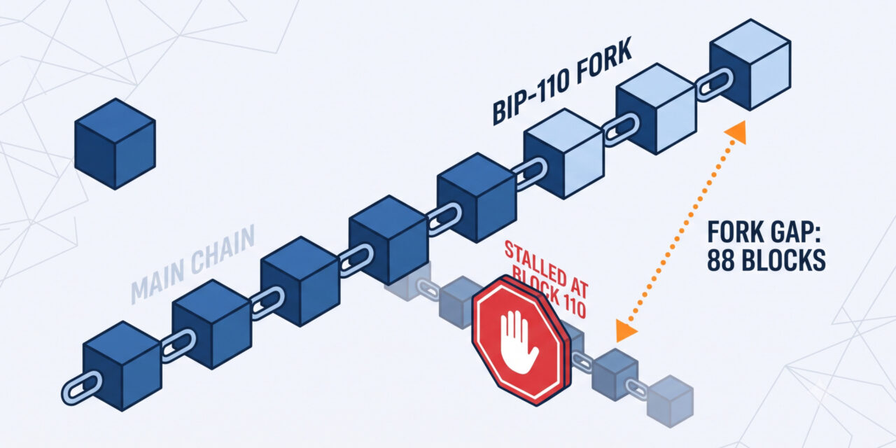 Bitcoin’s BIP-110 Chain Stalls as Fork Gap Widens to 88 Blocks