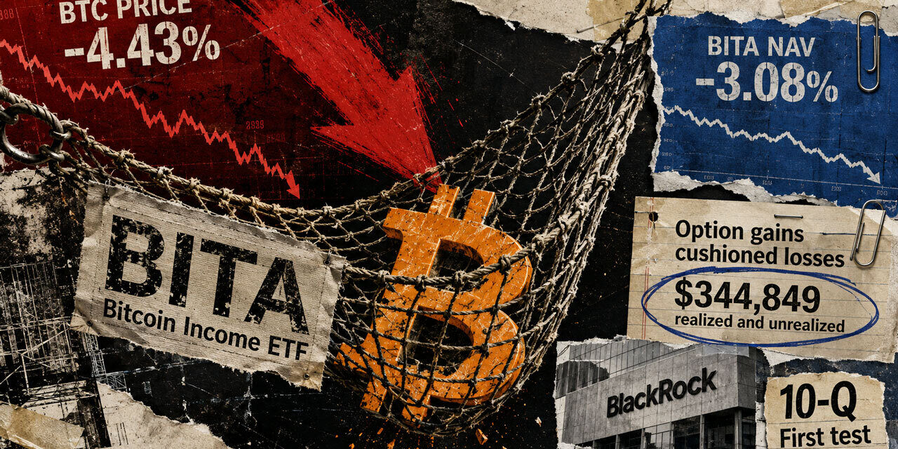 BlackRock’s Bitcoin income ETF offset less than 30% of its $1.2M crypto losses with options
