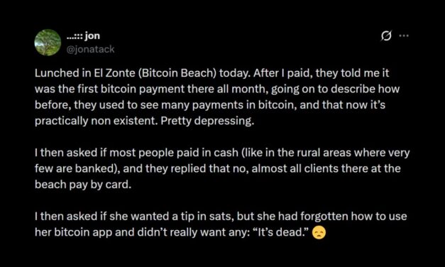 Bitcoin Core Dev Warns Bitcoin Payments Vanish at Bitcoin Beach